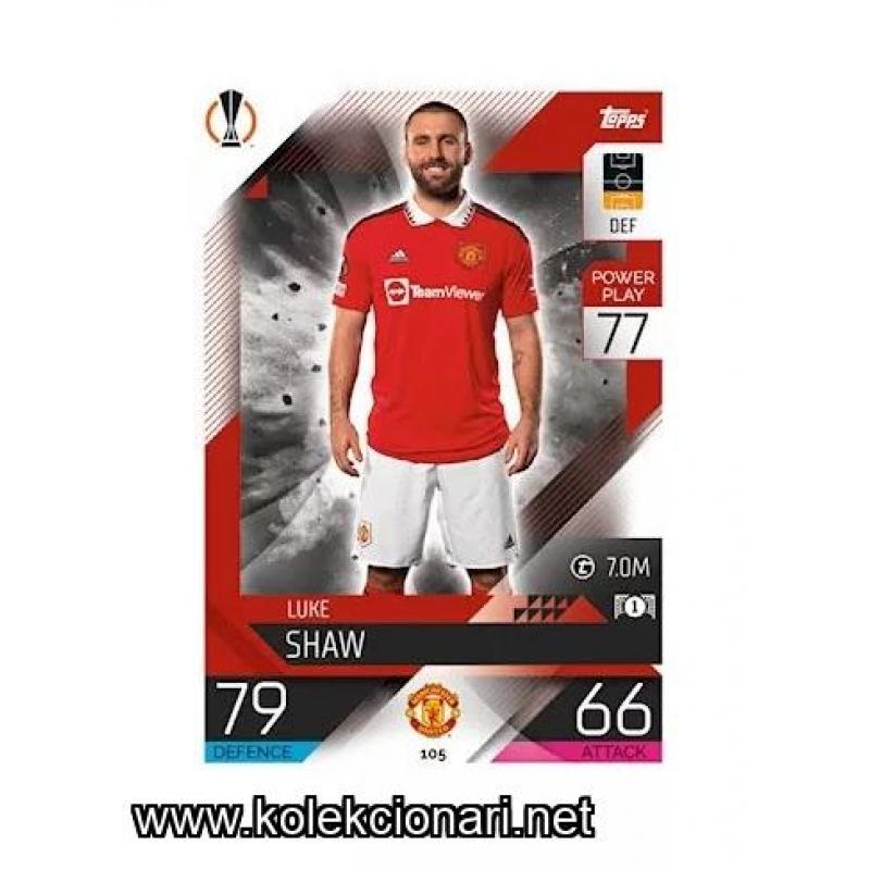 2022-23 Topps Match Attax UEFA League: 105 Luke Shaw - Manchester United