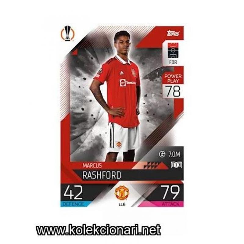 2022-23 Topps Match Attax UEFA League: 116 Marcus Rashford - Manchester United
