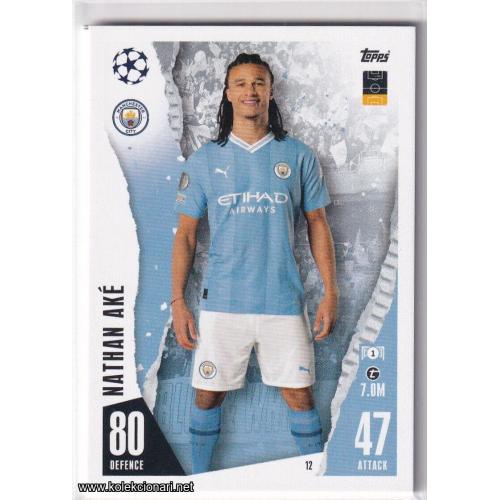 2023-24 Topps Match Attax UEFA League: 12 Nathan Eké - Manchester City