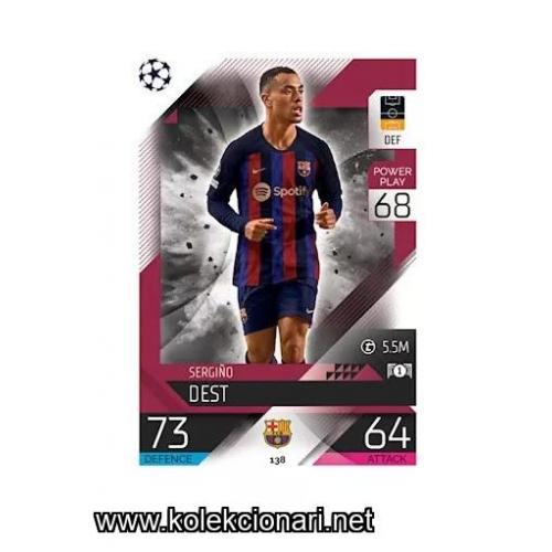 2022-23 Topps Match Attax UEFA League: 138 Sergiño Dest - FC Barcelona
