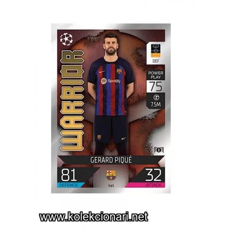 2022-23 Topps Match Attax UEFA League: 141 Gerard Piqué - FC Barcelona