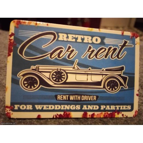 Retro car rent nalepnica