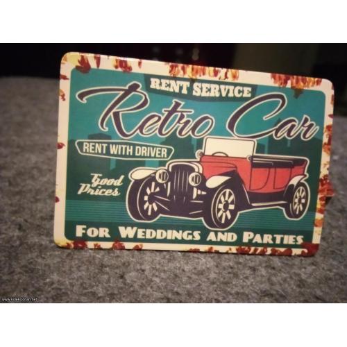 Rent service retro car nalepnica