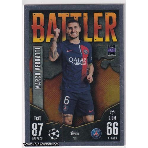 2023-24 Topps Match Attax UEFA League: 181 Marco Verratti - Paris Saint-Germain