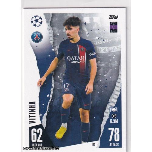 2023-24 Topps Match Attax UEFA League: 185 Vitinha - Paris Saint-Germain