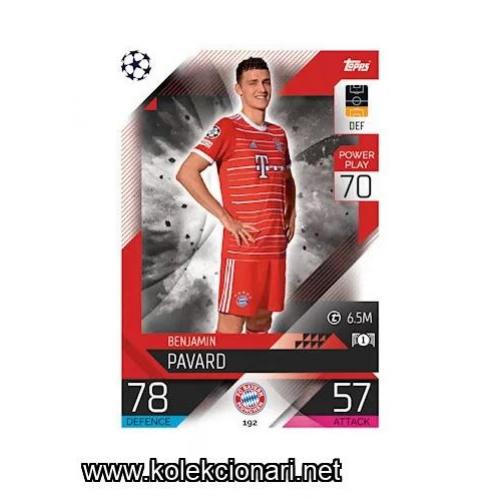2022-23 Topps Match Attax UEFA League: 192 Benjamin Pavard - FC Bayern Münche