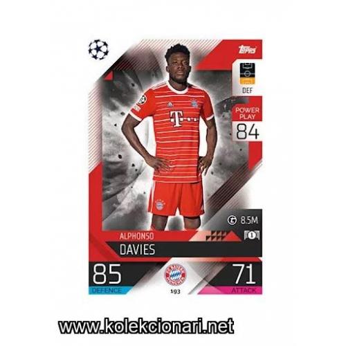 2022-23 Topps Match Attax UEFA League: 193 Alphonso Davies - FC Bayern München