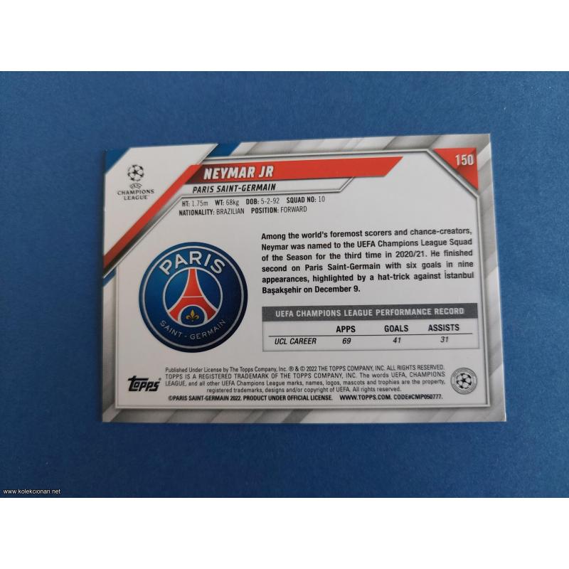 2021-22 Topps Chrome UEFA CL #50 Neymar Jr.