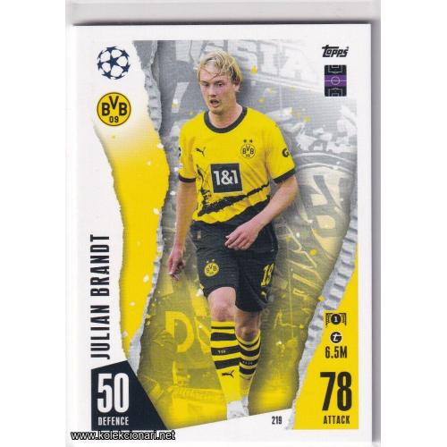 2023-24 Topps Match Attax UEFA League: 219 Julian Brandt - Borussia Dortmund