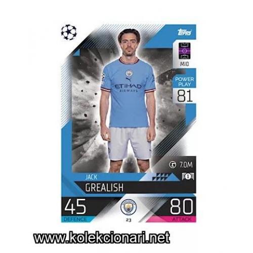 2022-23 Topps Match Attax UEFA League: 23 Jack Grealish - Manchester City
