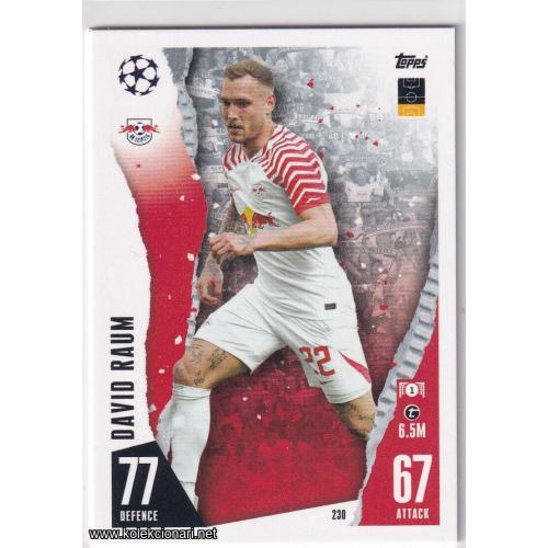 2023-24 Topps Match Attax UEFA League: 230 David Raum - RB Leipzig