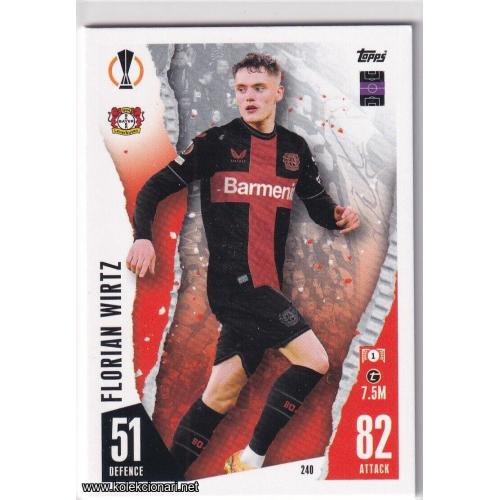2023-24 Topps Match Attax UEFA League: 240 Florian Wirtz - Bayer 04 Leverkusen