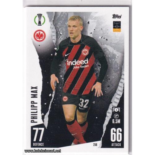 2023-24 Topps Match Attax UEFA League: 256 Philipp Max - Eintracht Frankfurt