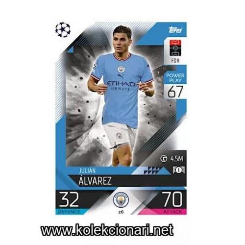 2022-23 Topps Match Attax UEFA League: 26 Julian Alvarez - Manchester City