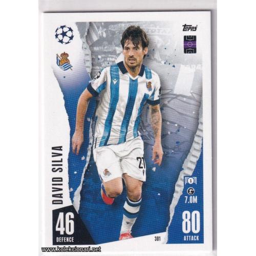 2023-24 Topps Match Attax UEFA League: 301 David Silva - Real Sociedad de Fútbol