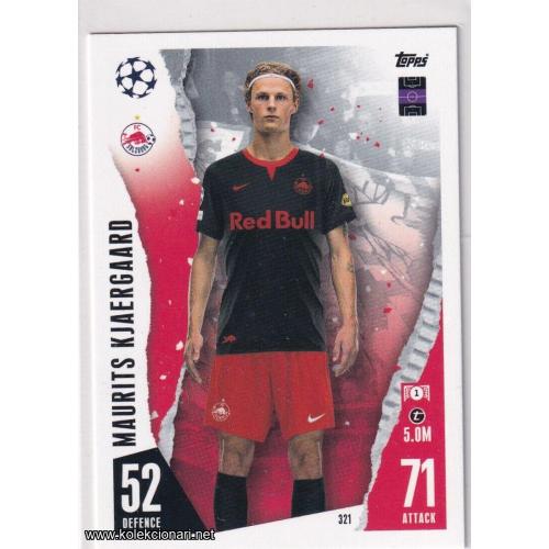 2023-24 Topps Match Attax UEFA League: 321 Mauritis Kjaergaard - FC Salzburg