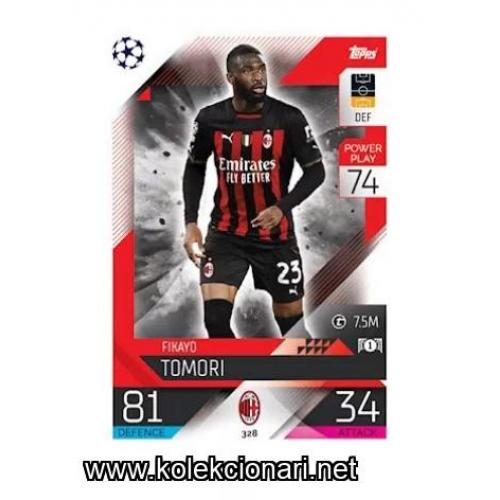 2022-23 Topps Match Attax UEFA League: 328 Fikayo Tomori - AC Milan