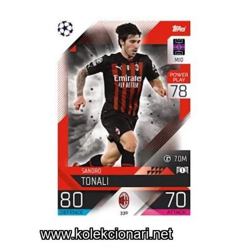 2022-23 Topps Match Attax UEFA League: 330 Sandro Tonali - AC Milan