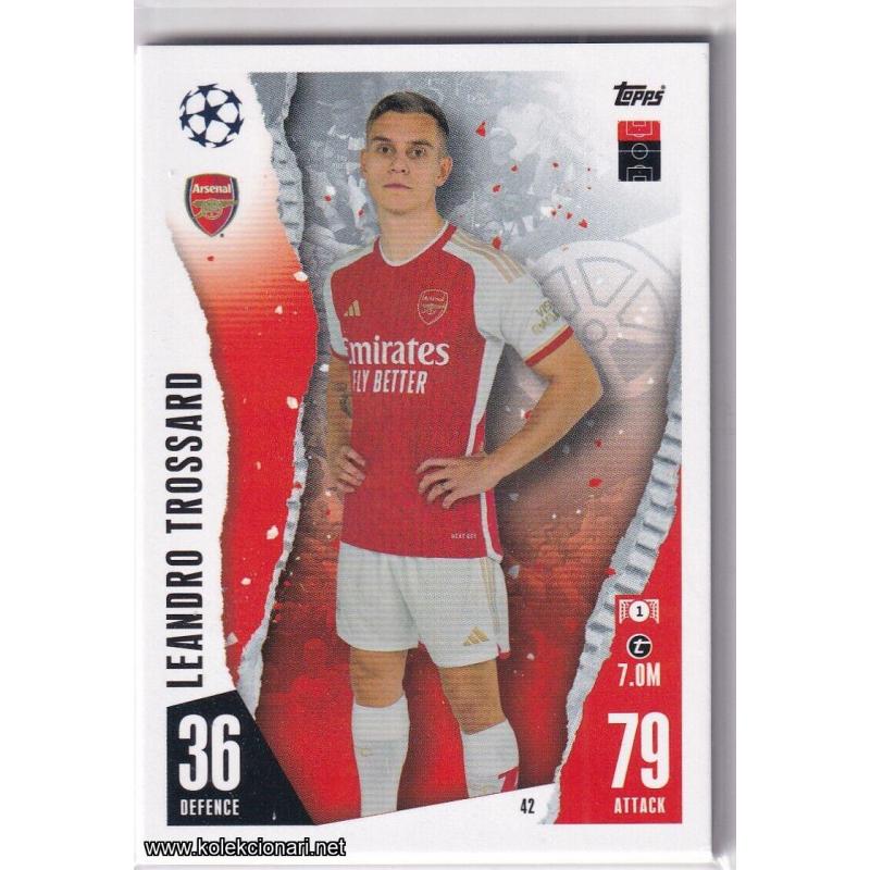 2023-24 Topps Match Attax UEFA League: 42 Leandro Trossard - Arsenal