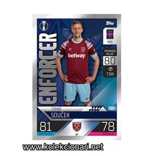 2022-23 Topps Match Attax UEFA League: 57 Tomas Soucek - West Ham United