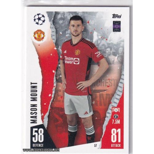 2023-24 Topps Match Attax UEFA League: 57 Mason Mount - Manchester United