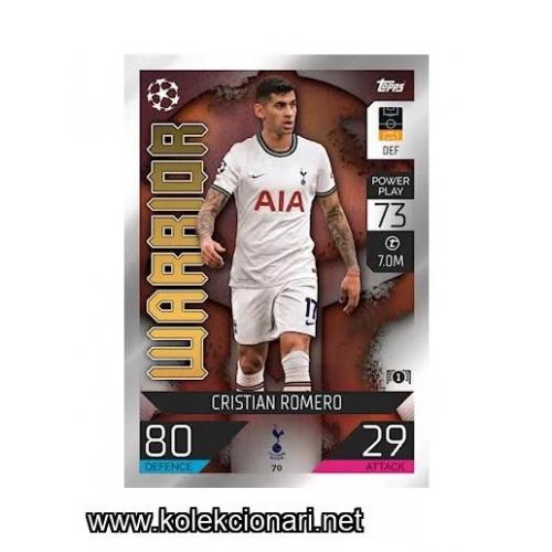 2022-23 Topps Match Attax UEFA League: 70 Cristian Romero - Tottenham Hotspur