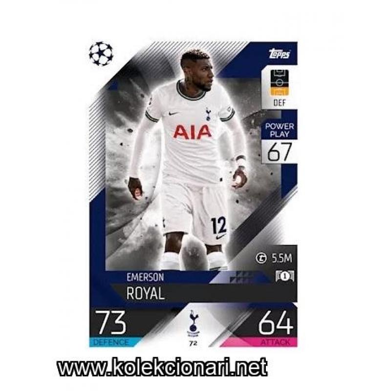 2022-23 Topps Match Attax UEFA League: 72 Emerson Royal - Tottenham Hotspur