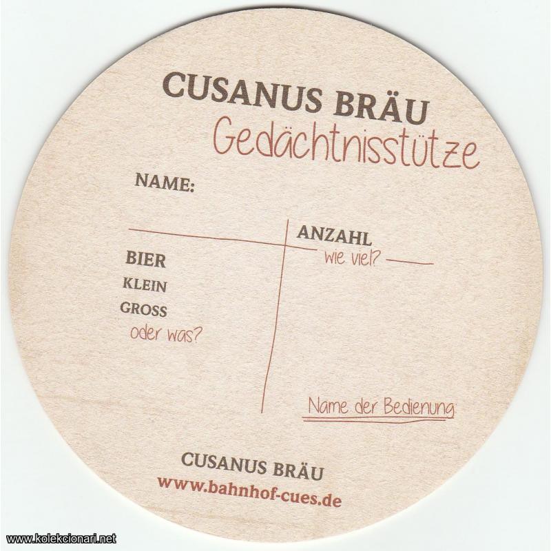 Podmetač za čaše br.106 - Cusanus Bräu pivo