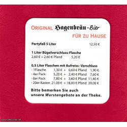 Podmetač za čaše br.147 - Wormser Hagenbräu pivo