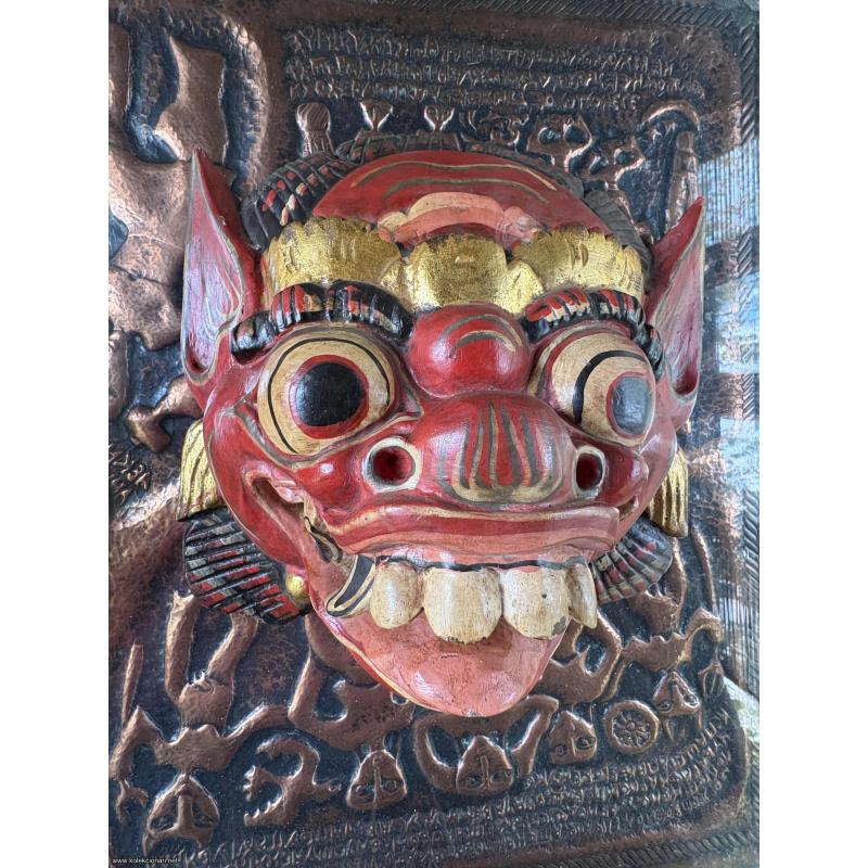 Set 3 VINTAGE Barong maske sa Balija – Ručni rad (starost 30+ godina)