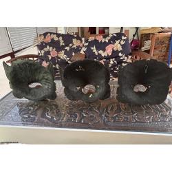 Set 3 VINTAGE Barong maske sa Balija – Ručni rad (starost 30+ godina)