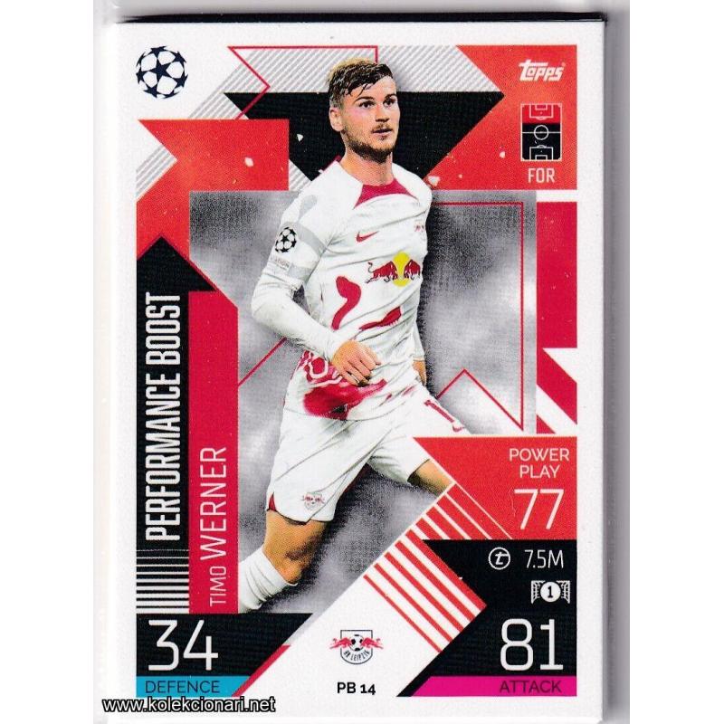 2022-23 Topps Match Attax Extra UEFA League: Performance Boost: PB14 Timo Werner - RB Leipzig