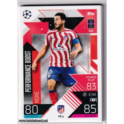 2022-23 Topps Match Attax Extra UEFA League: Performance Boost: PB9 Koke - Atlético de Madrid