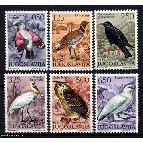 Jugoslavija 1972- Fauna - ptice, MNH