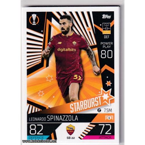 2022-23 Topps Match Attax Extra UEFA League: Starburst: SB22 Leonardo Spinazzola - AS Roma