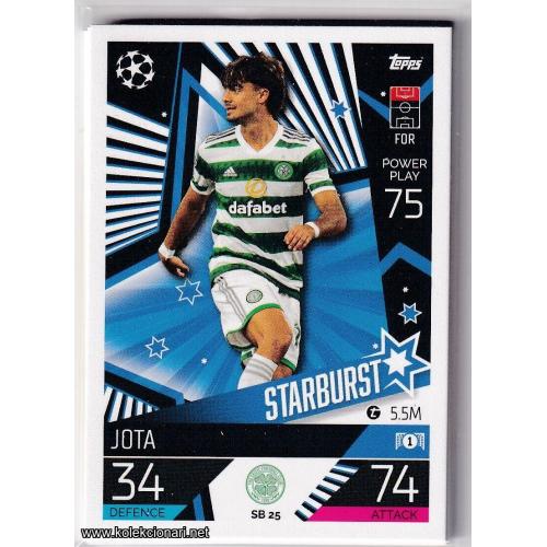 2022-23 Topps Match Attax Extra UEFA League: Starburst: SB25 Jota - Celtic FC