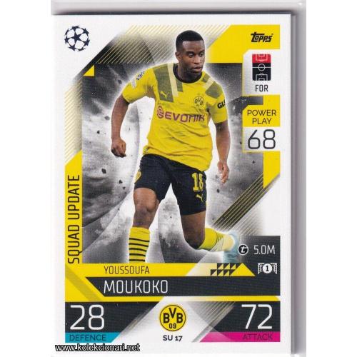 2022-23 Topps Match Attax Extra UEFA League: Squad Update: SU17 Youssoufa Moukoko - Borussia Dortmund