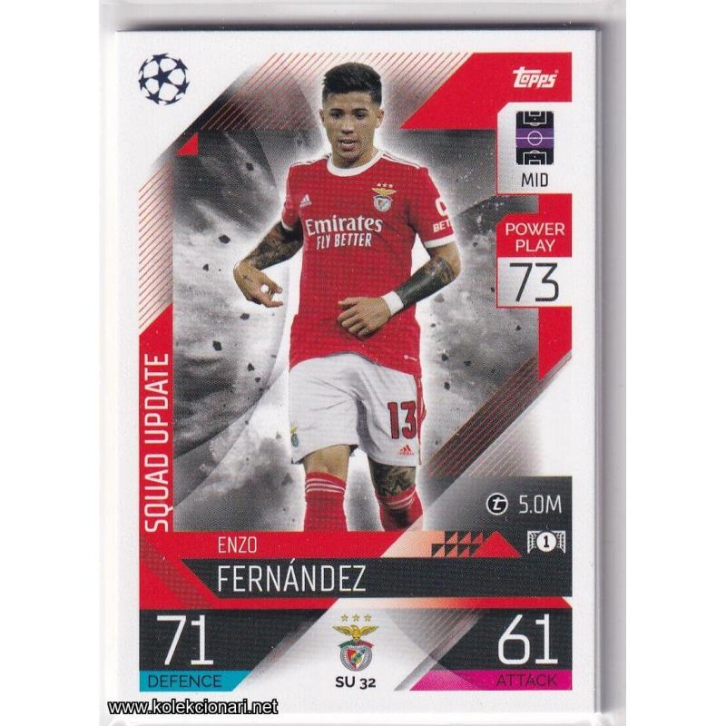 2022-23 Topps Match Attax Extra UEFA League: Squad Update: SU32 Enzo Fernández - SL Benfica