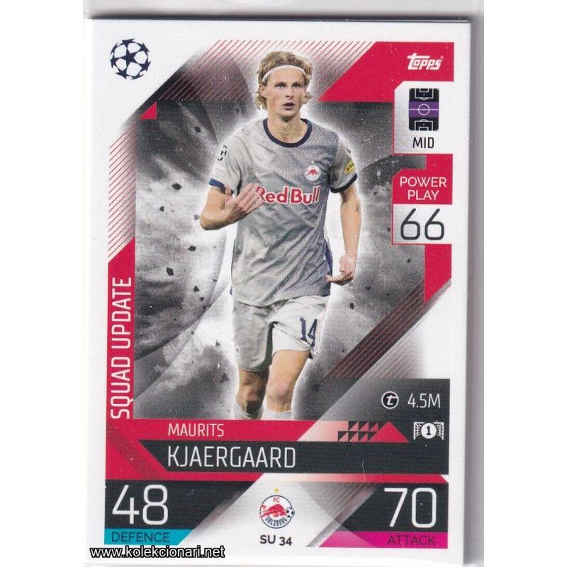 2022-23 Topps Match Attax Extra UEFA League: Squad Update: SU34 Maurits Kjaergaard - FC Salzburg