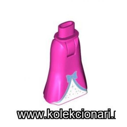 Lego Friends Minifigura - Hip with Long Skirt with Medium Blue Bow (Thick Hinge) (MF-DI4)