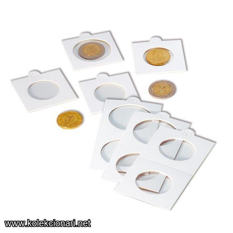 Leuchtturm MATRIX samolepljivi beli kartončići za kovanice 37,5 mm
